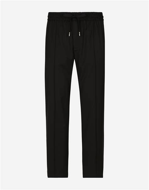 chandal dolce gabbana hombre|Pantalón de chándal de lana elástica en Negro de Hombre.